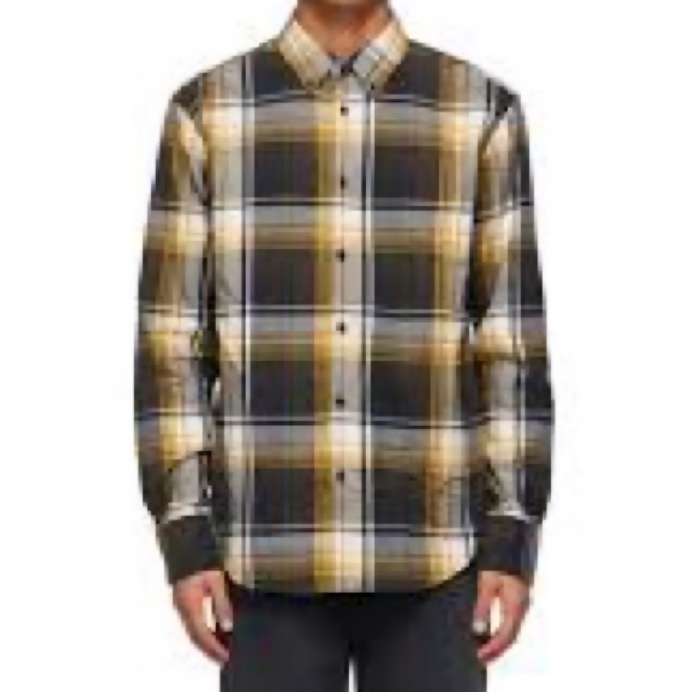 Rag & Bone Men's Long Sleeve Black And Yellow Plaid Button Down Medium